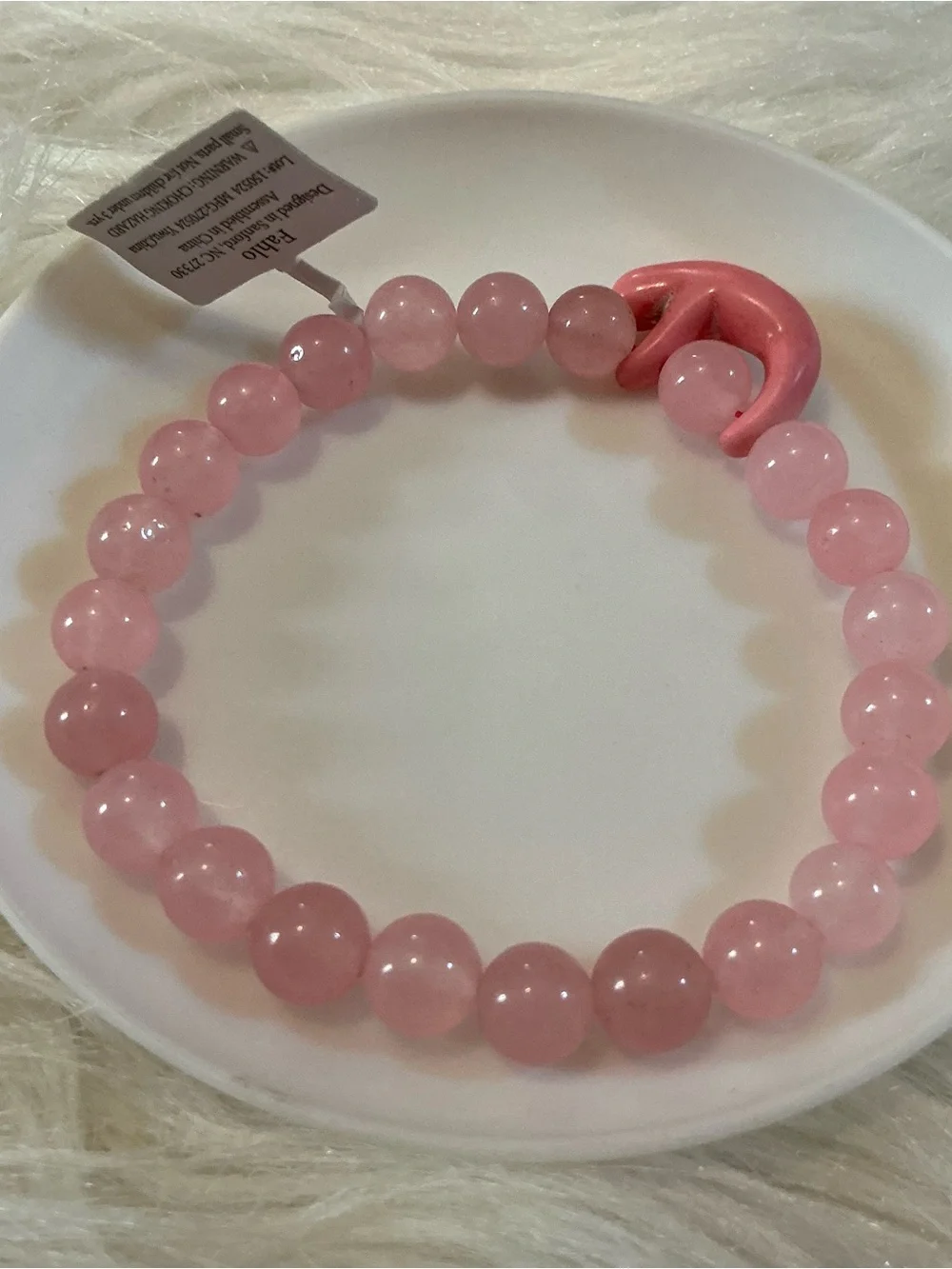 Fahlo pink sloth bead bracelet NWT